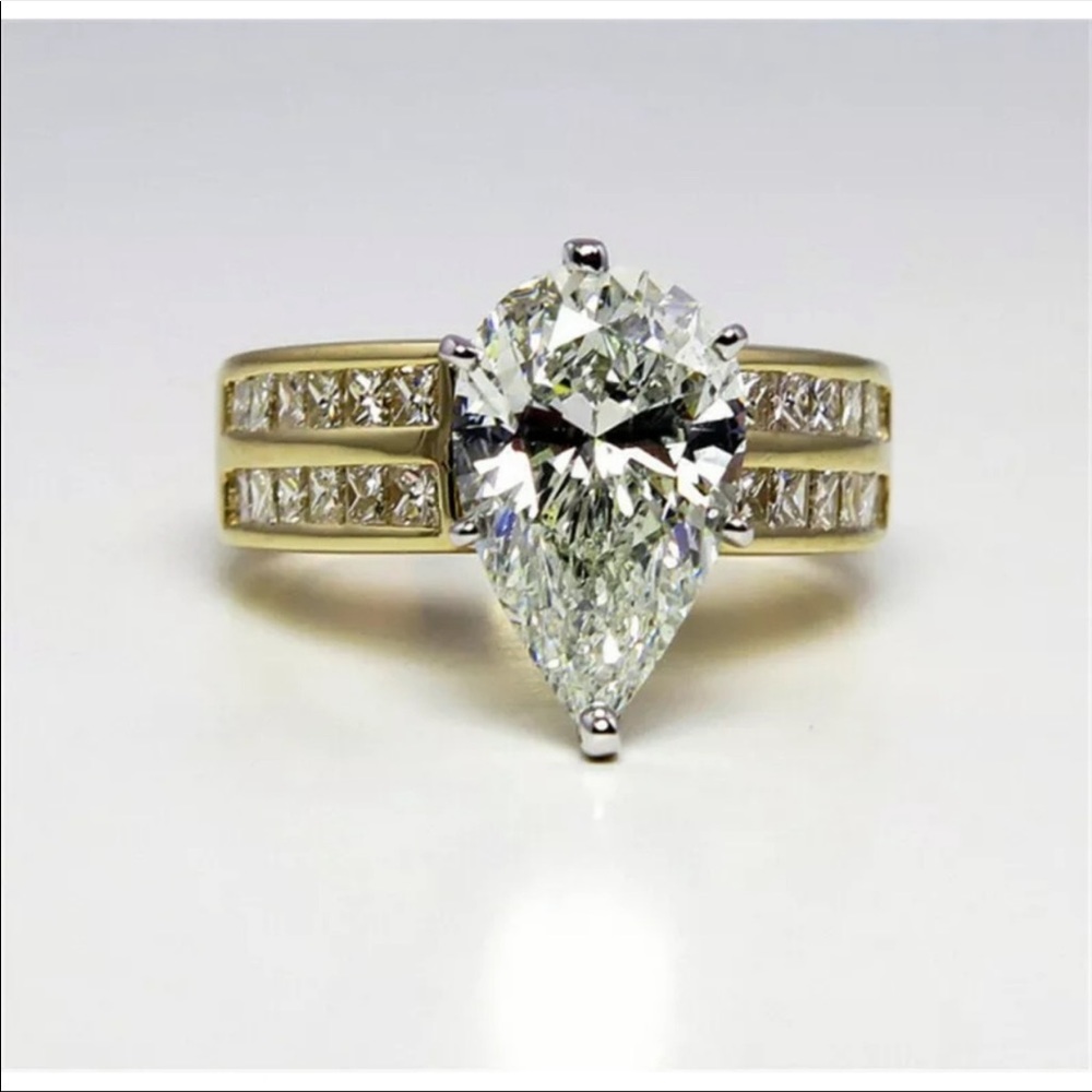Ladies two tone engagement wedding ring - Picture 2 of 5
